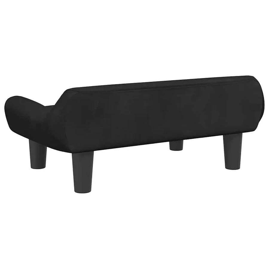 Lit pour chien noir 70x40x24 cm velours - 5