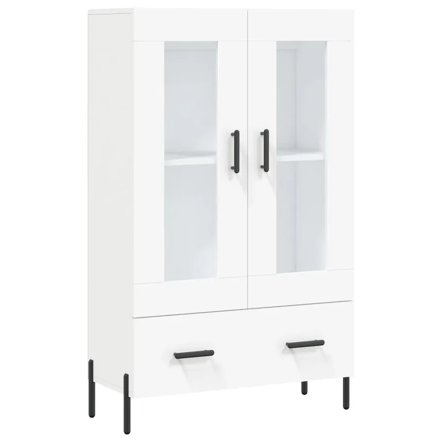 Buffet haut blanc 69,5x31x115 cm bois d'ingénierie - 2