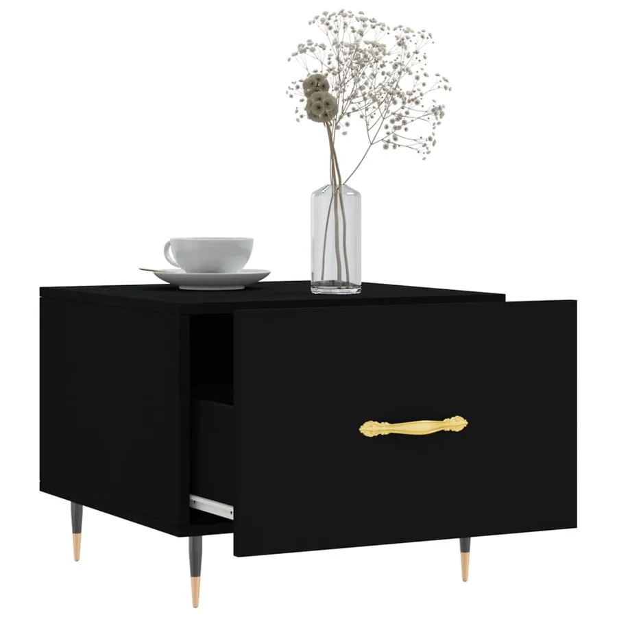 Tables basses 2 pcs noir 50x50x40 cm bois d'ingénierie - 4
