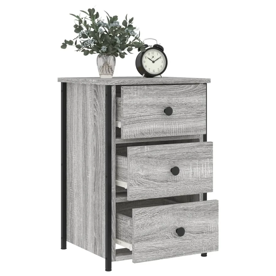Tables de chevet 2 pcs sonoma gris 40x36x60cm bois d'ingénierie - 4