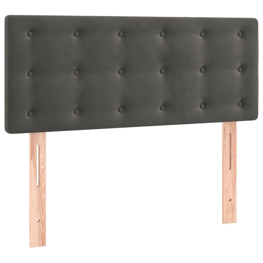 Sommier à lattes de lit et matelas Gris foncé 90x190 cm Velours - 6