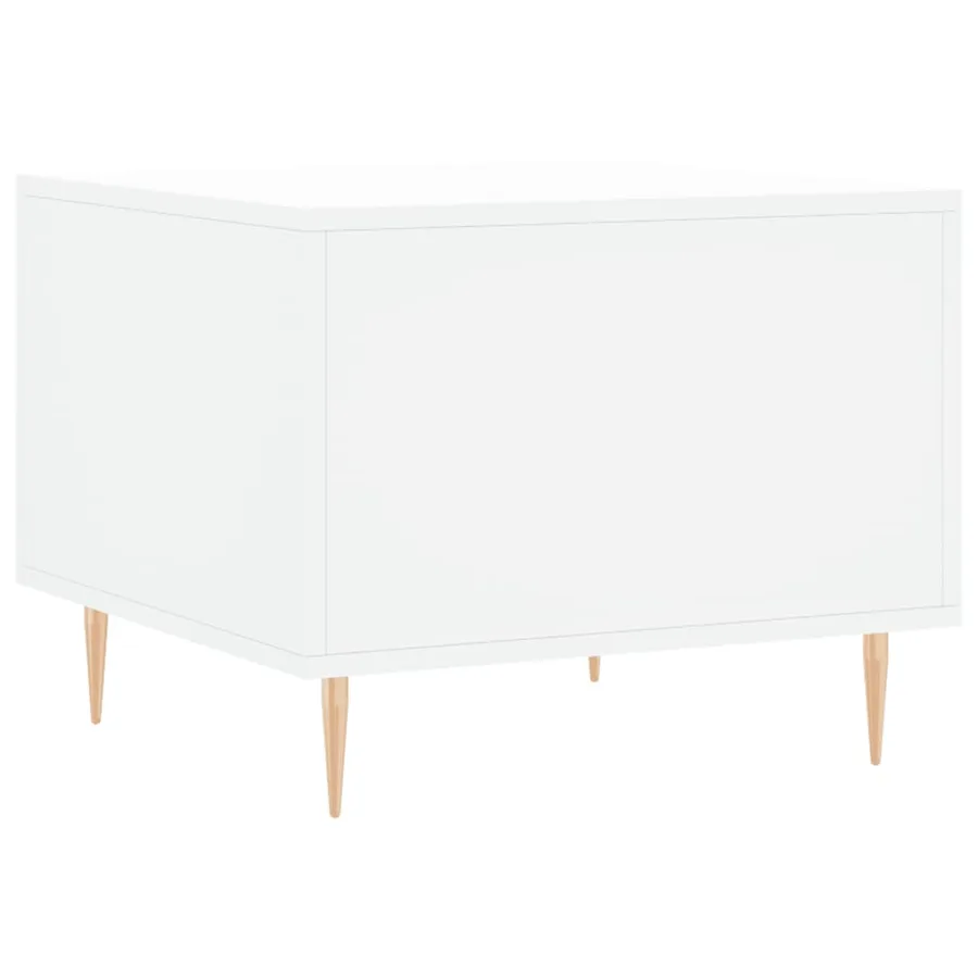 Table basse blanc 50x50x40 cm bois d'ingénierie - 8