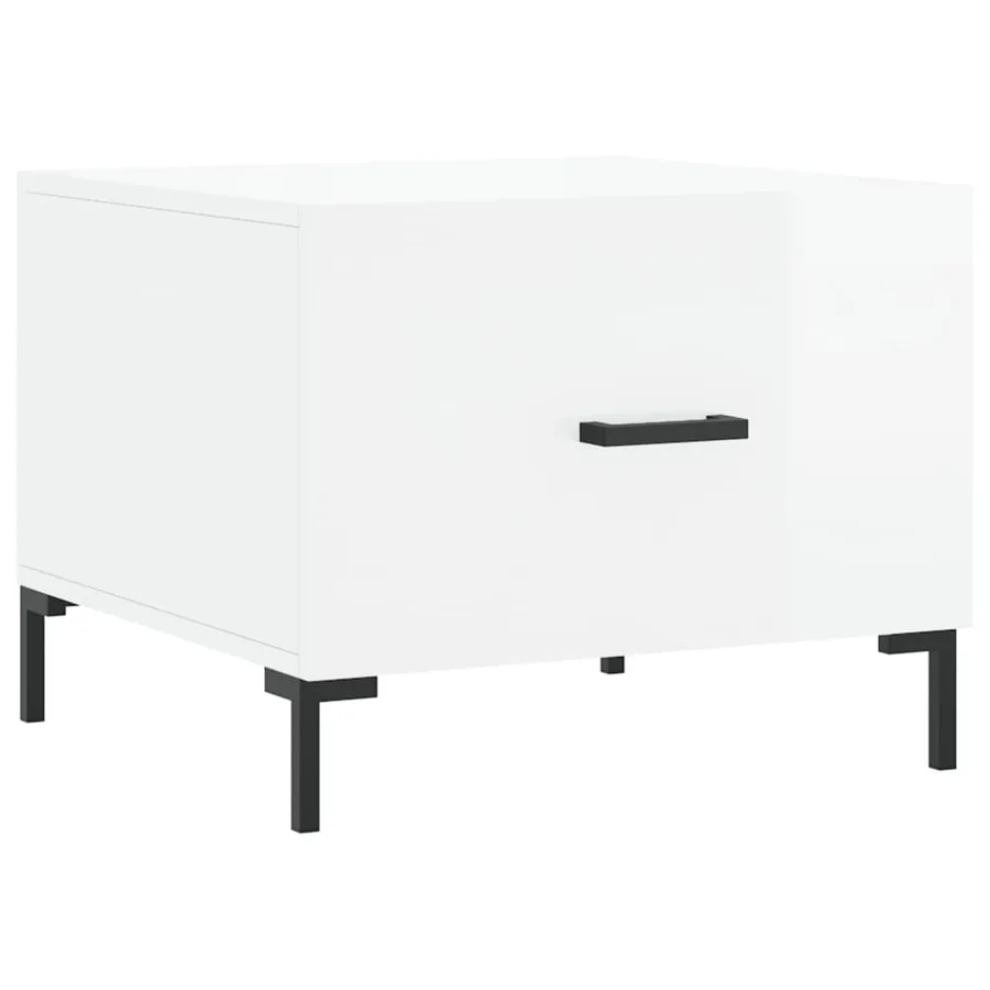 Tables basses 2 pcs blanc brillant 50x50x40cm bois d'ingénierie - 5