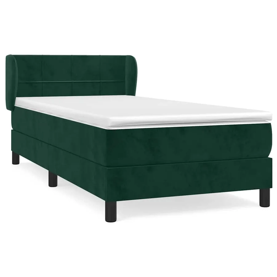 Sommier à lattes de lit avec matelas Vert foncé 90x190 cm - 2