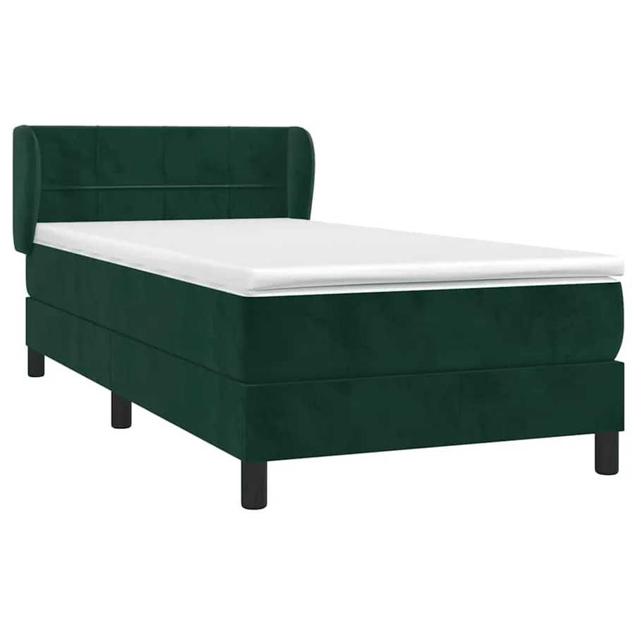Sommier à lattes de lit avec matelas Vert foncé 90x190 cm - 3