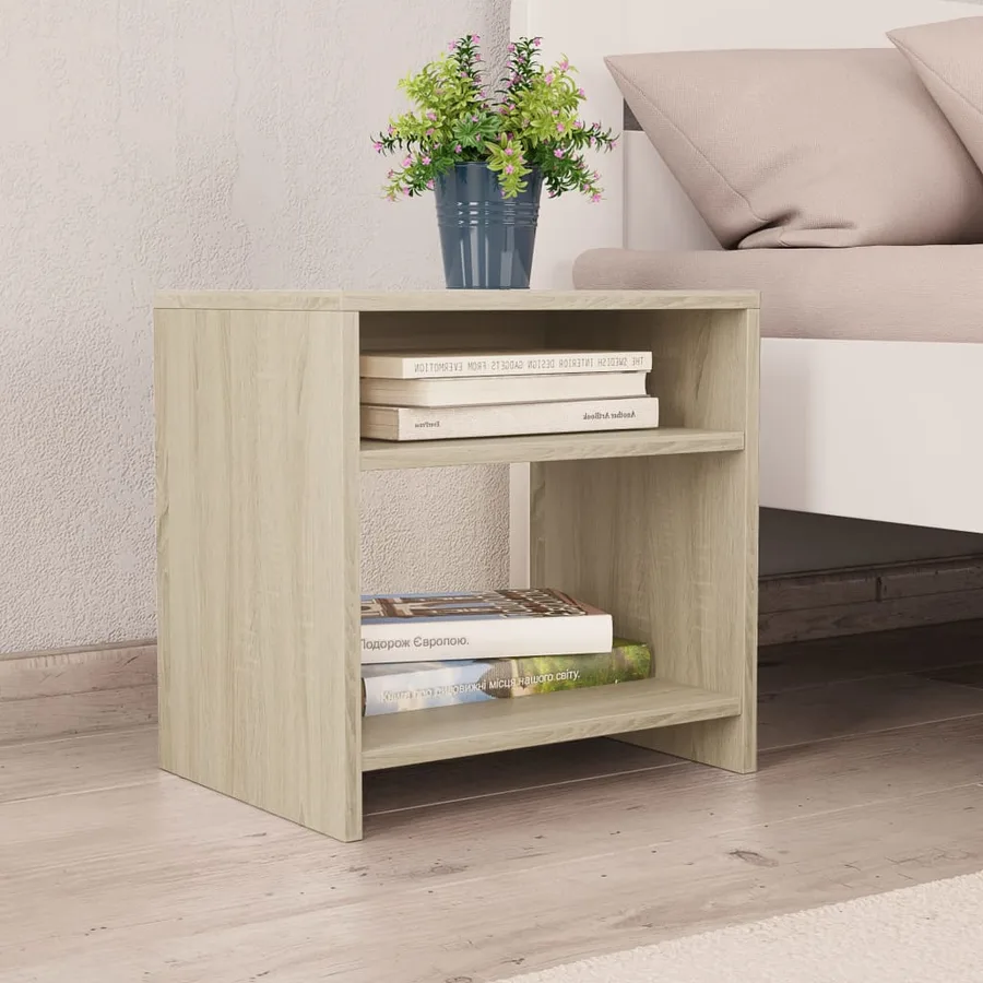 Tables de chevet 2pcs Chêne sonoma 40x30x40cm Bois d'ingénierie - 2