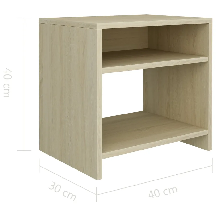 Tables de chevet 2pcs Chêne sonoma 40x30x40cm Bois d'ingénierie - 7