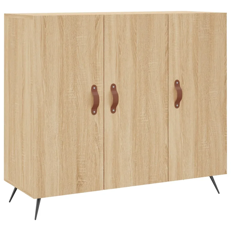 Buffet chêne sonoma 90x34x80 cm bois d'ingénierie - 2