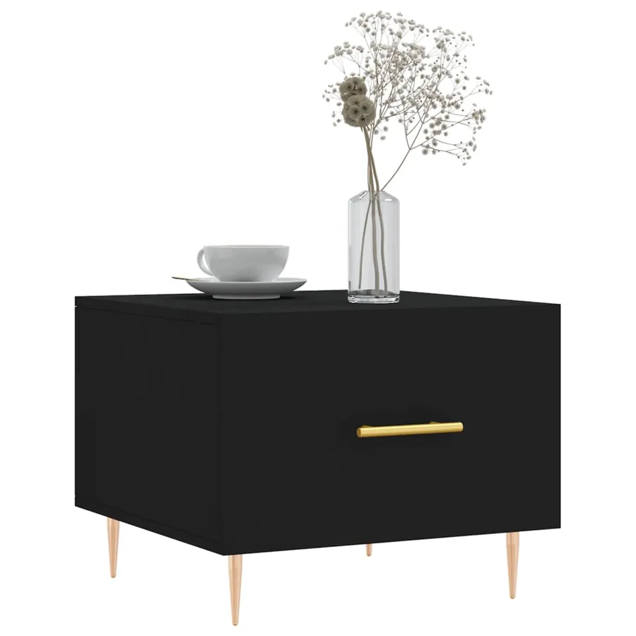 Table basse Noir 50x50x40 cm Bois d'ingénierie - 3