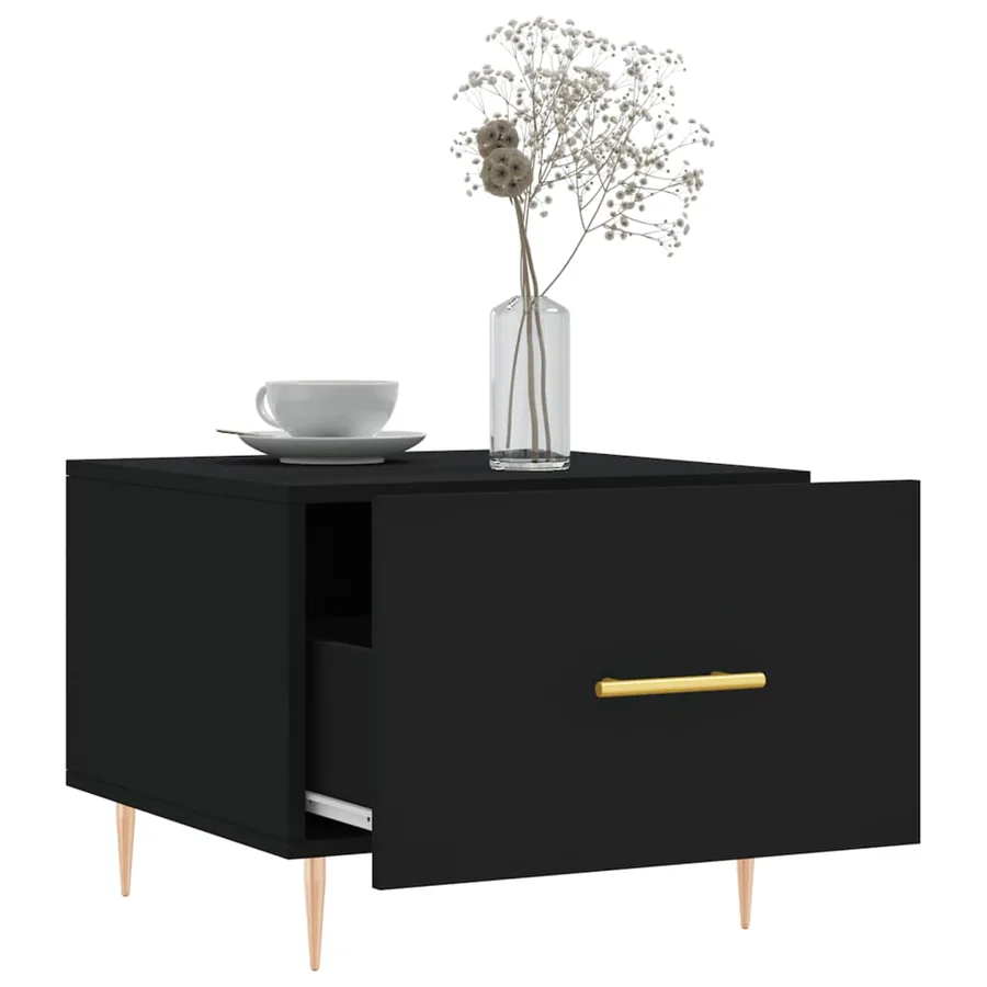 Table basse Noir 50x50x40 cm Bois d'ingénierie - 4