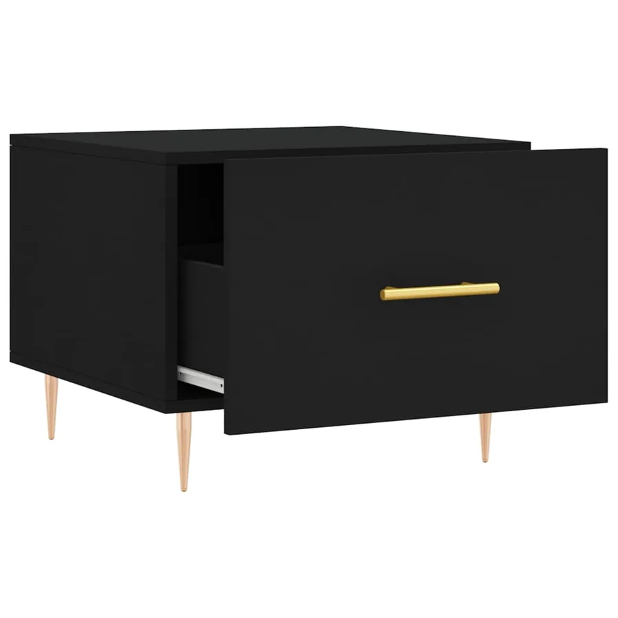 Table basse Noir 50x50x40 cm Bois d'ingénierie - 6