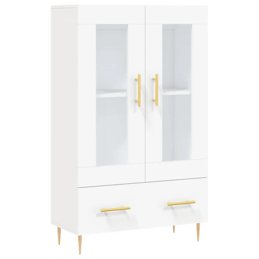 Buffet haut blanc 69,5x31x115 cm bois d'ingénierie - 2