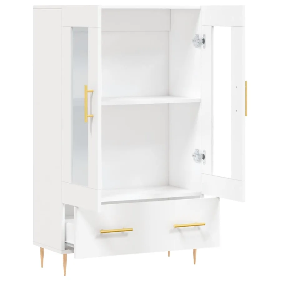Buffet haut blanc 69,5x31x115 cm bois d'ingénierie - 5