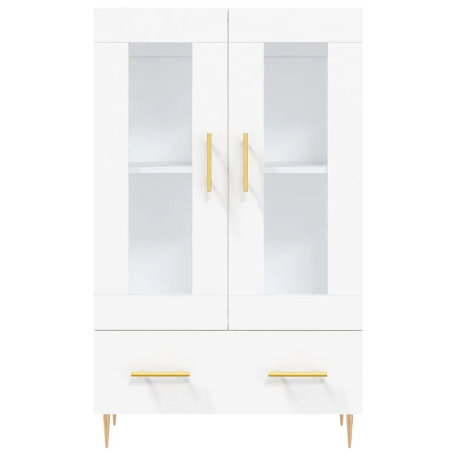 Buffet haut blanc 69,5x31x115 cm bois d'ingénierie - 6