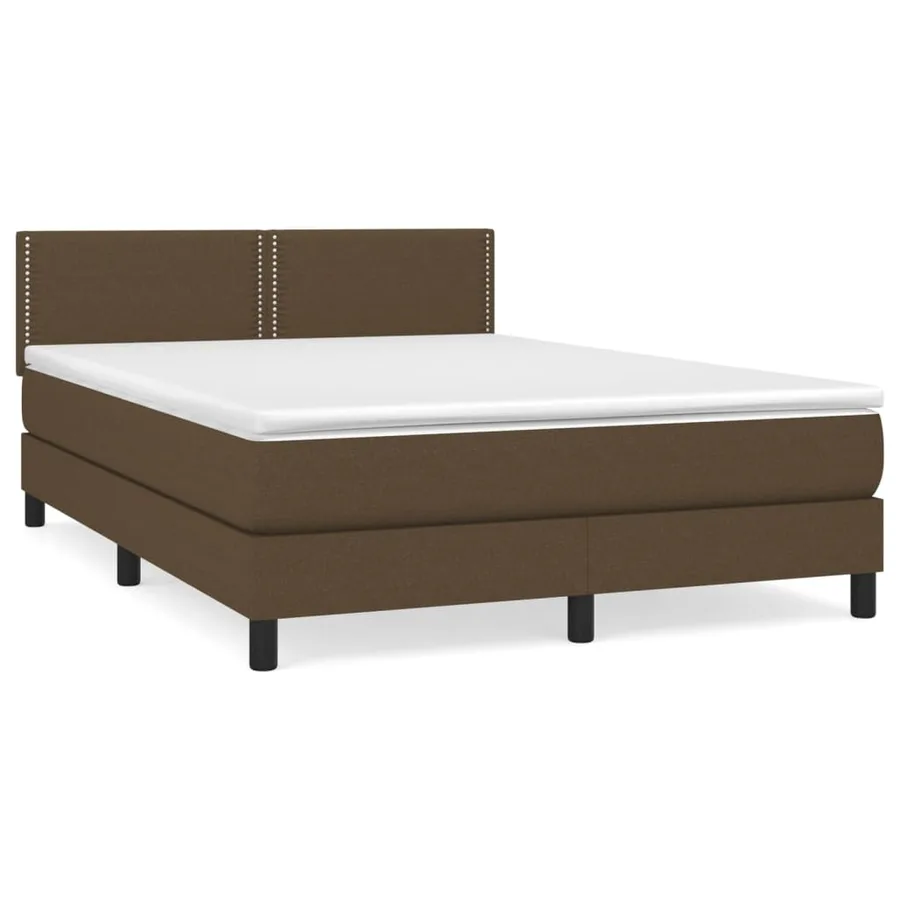 Sommier à lattes de lit avec matelas Marron foncé 140x190 cm - 2