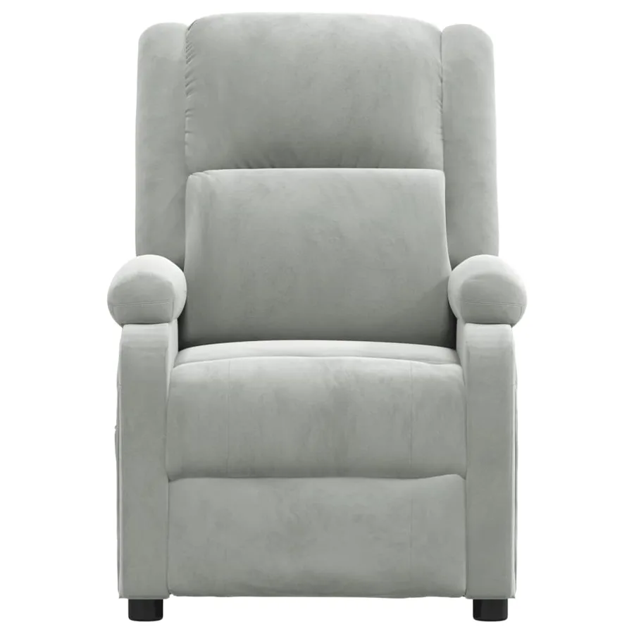 Fauteuil inclinable gris clair velours - 3