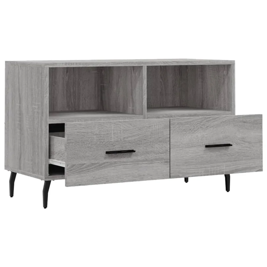 Meuble TV Sonoma gris 80x36x50 cm Bois d'ingénierie - 6