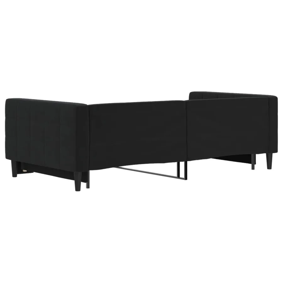 Lit de jour avec gigogne sans matelas noir 100x200 cm - 5