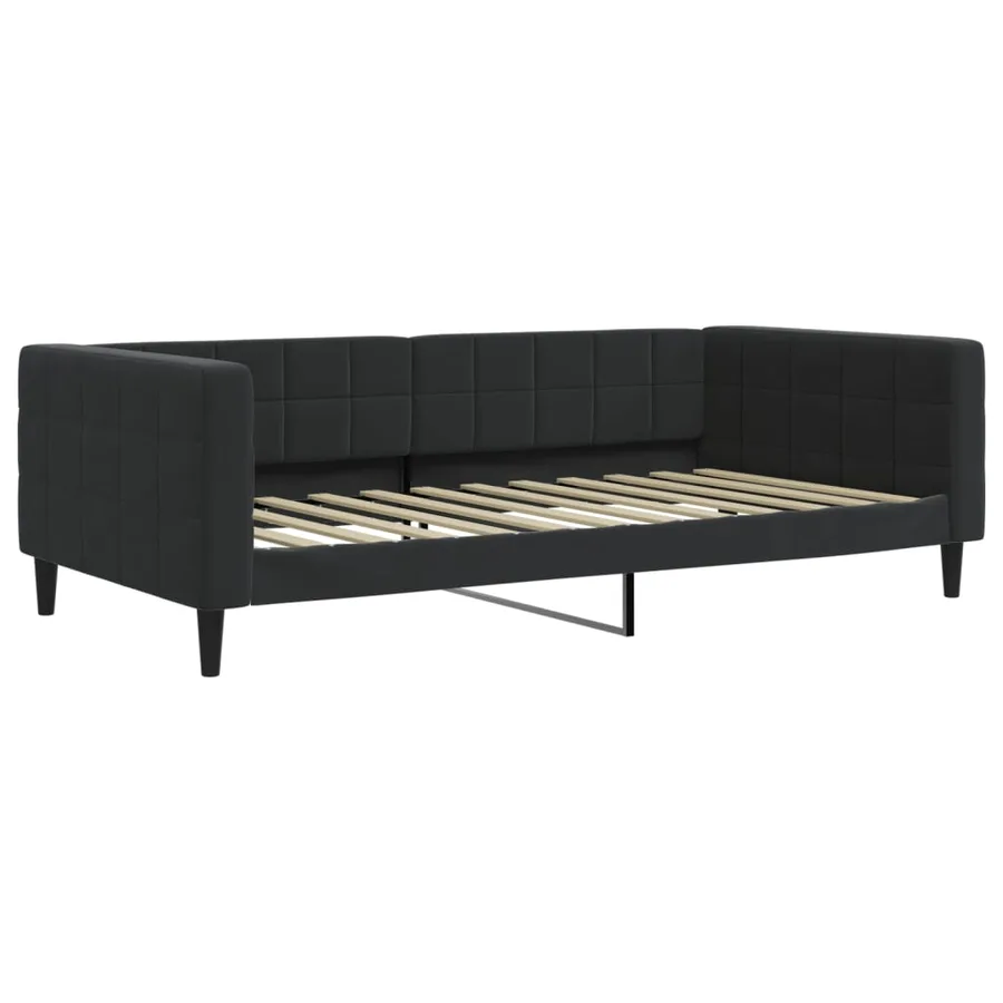 Lit de jour avec gigogne sans matelas noir 100x200 cm - 8