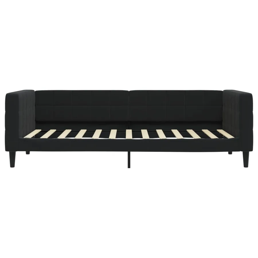 Lit de jour avec gigogne sans matelas noir 100x200 cm - 9