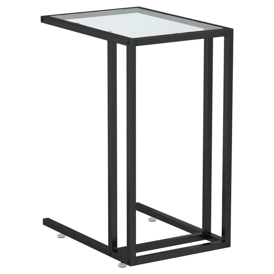 Table d'appoint ordinateur Transparent 50x35x65 cm Verre trempé - 2