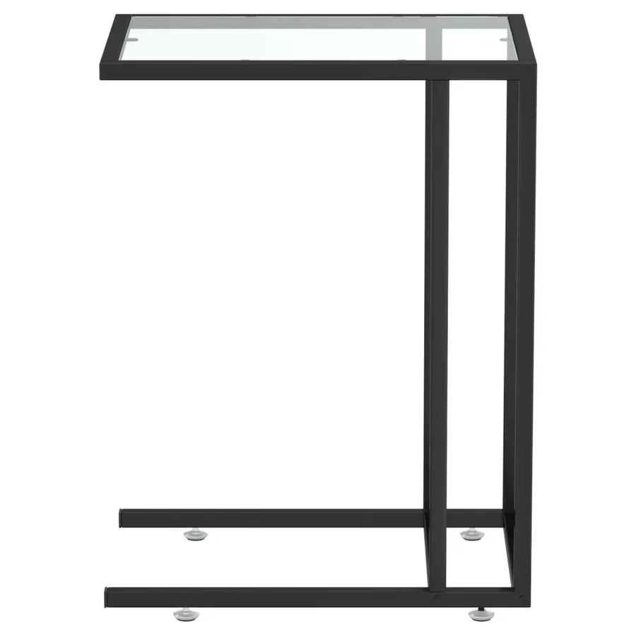 Table d'appoint ordinateur Transparent 50x35x65 cm Verre trempé - 4