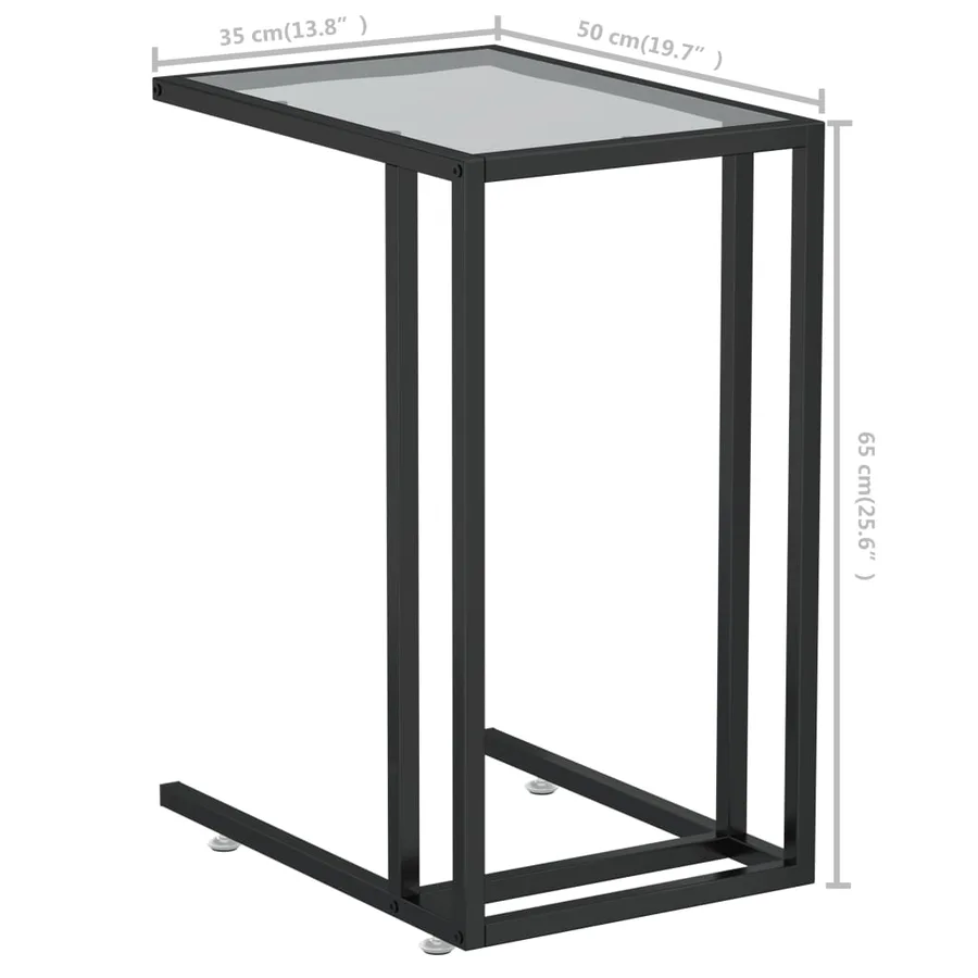 Table d'appoint ordinateur Transparent 50x35x65 cm Verre trempé - 7