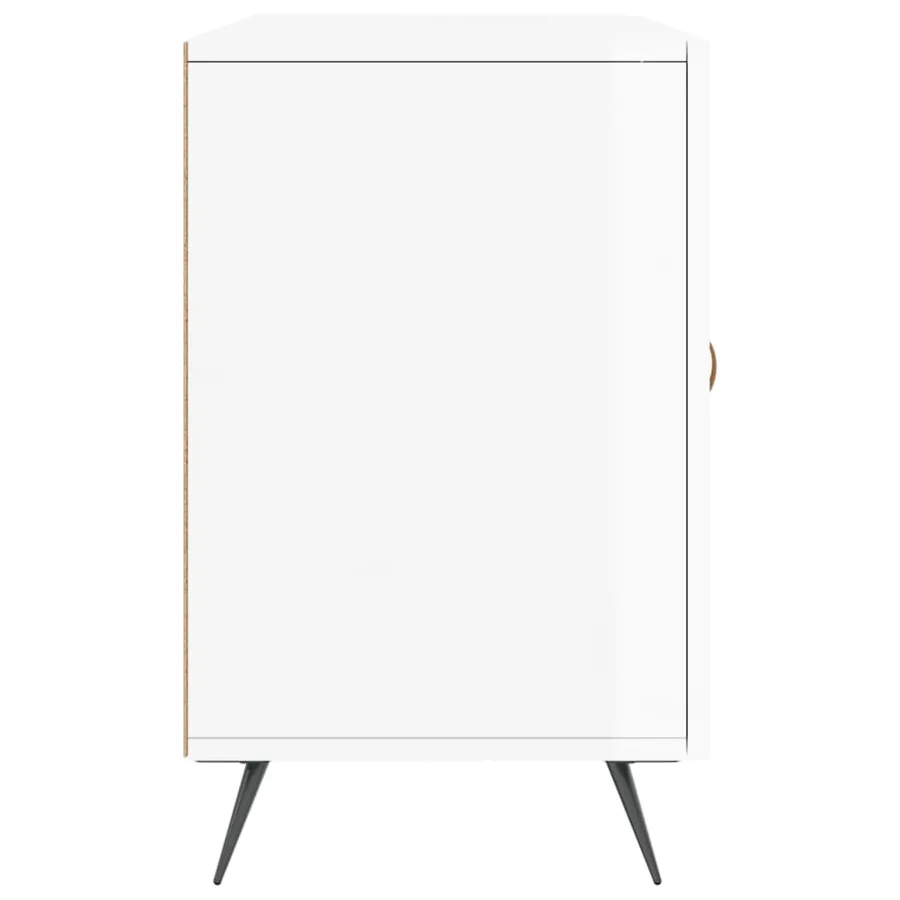 Buffet blanc brillant 100x36x60 cm bois d'ingénierie - 7