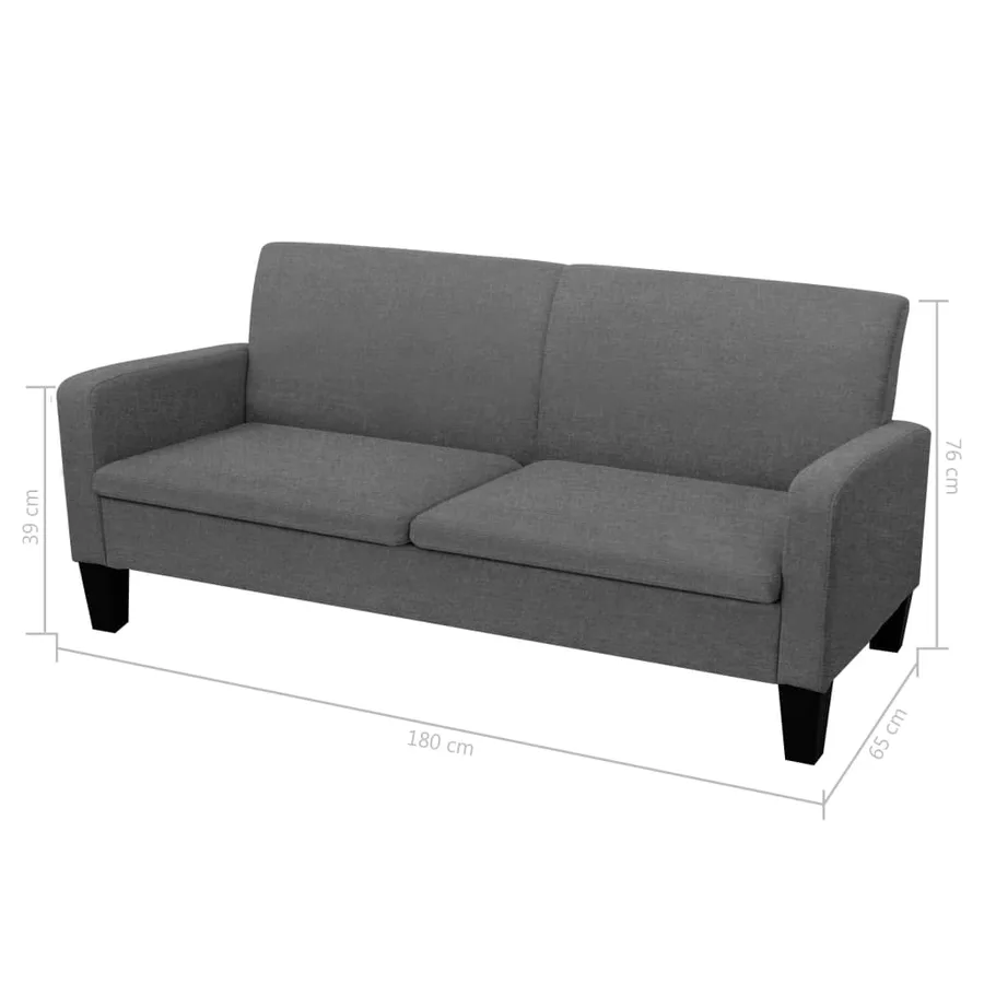 Ensemble de canapés 2 pcs Tissu Gris foncé - 7