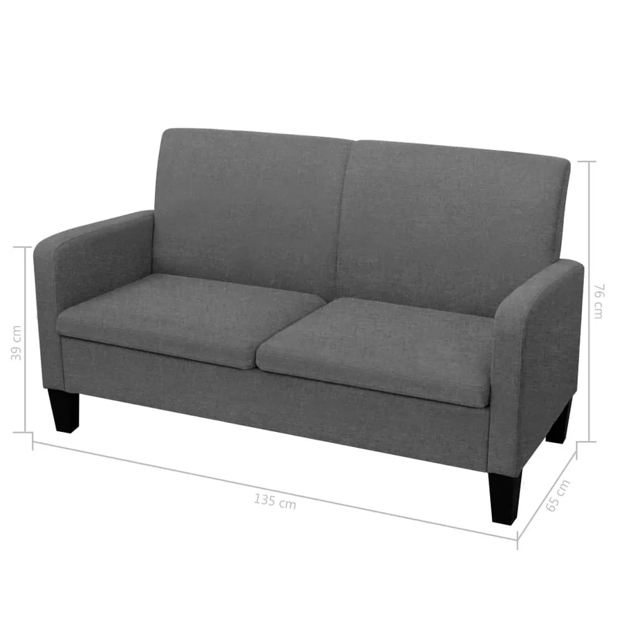 Ensemble de canapés 2 pcs Tissu Gris foncé - 8