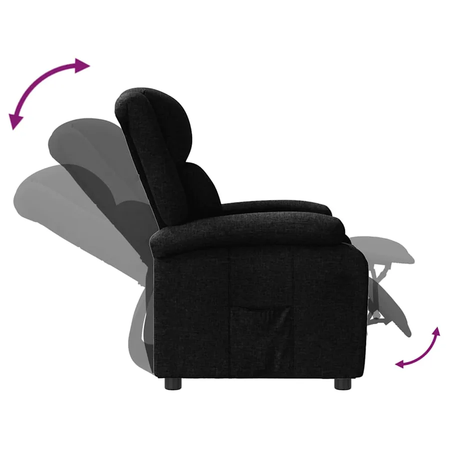 Fauteuil inclinable Noir Tissu - 6