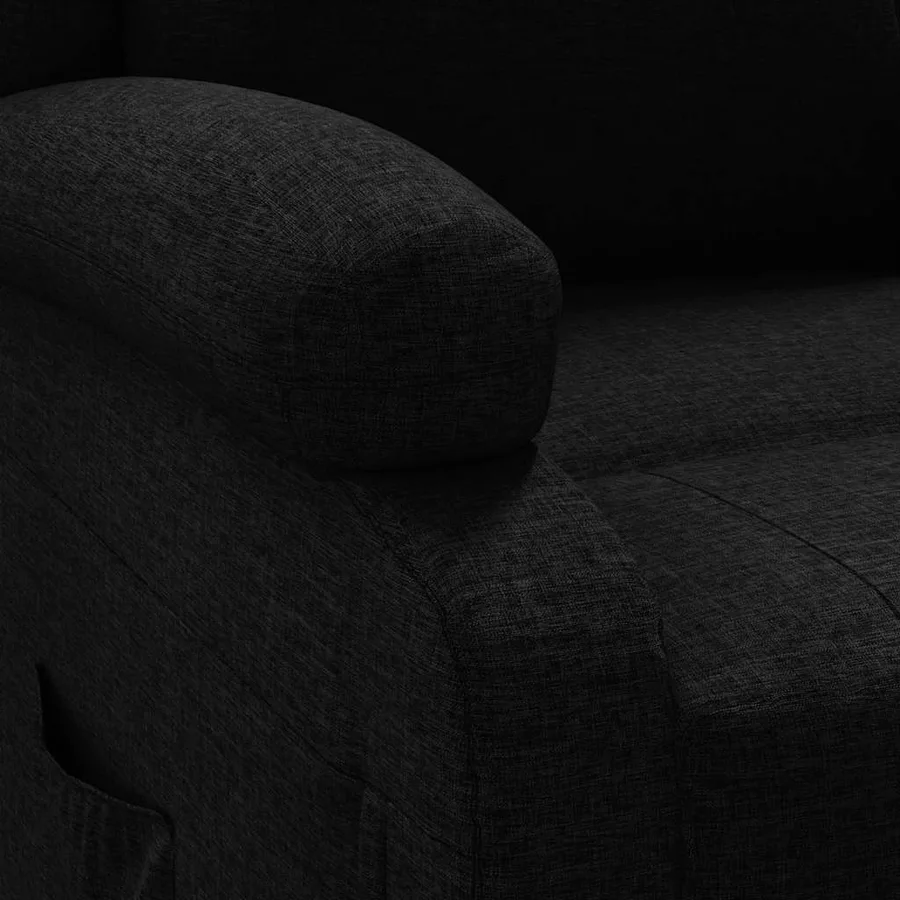 Fauteuil inclinable Noir Tissu - 7