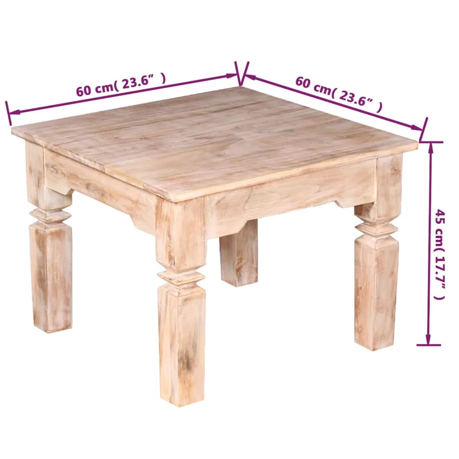 Table basse Bois d'acacia 60x60x45 cm - 8
