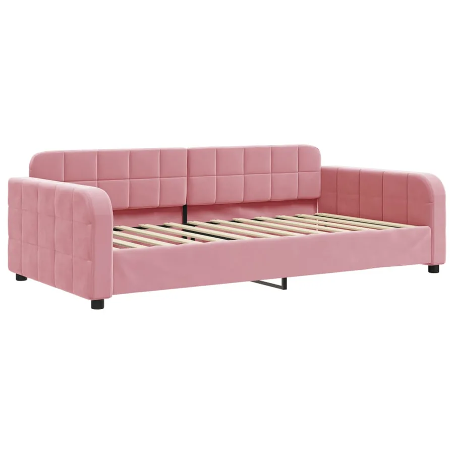 Lit de repos sans matelas rose 90x200 cm velours - 2