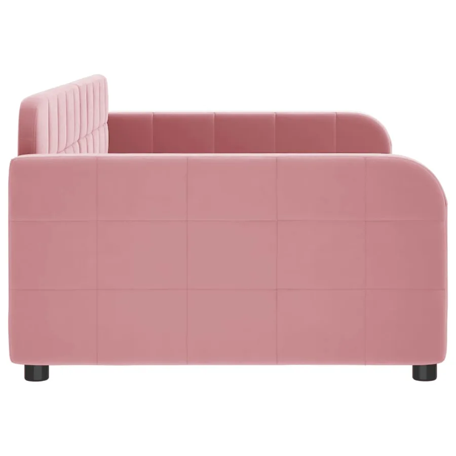 Lit de repos sans matelas rose 90x200 cm velours - 4