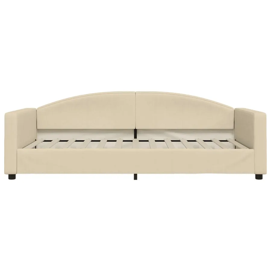 Lit de jour avec matelas crème 100x200 cm tissu - 4