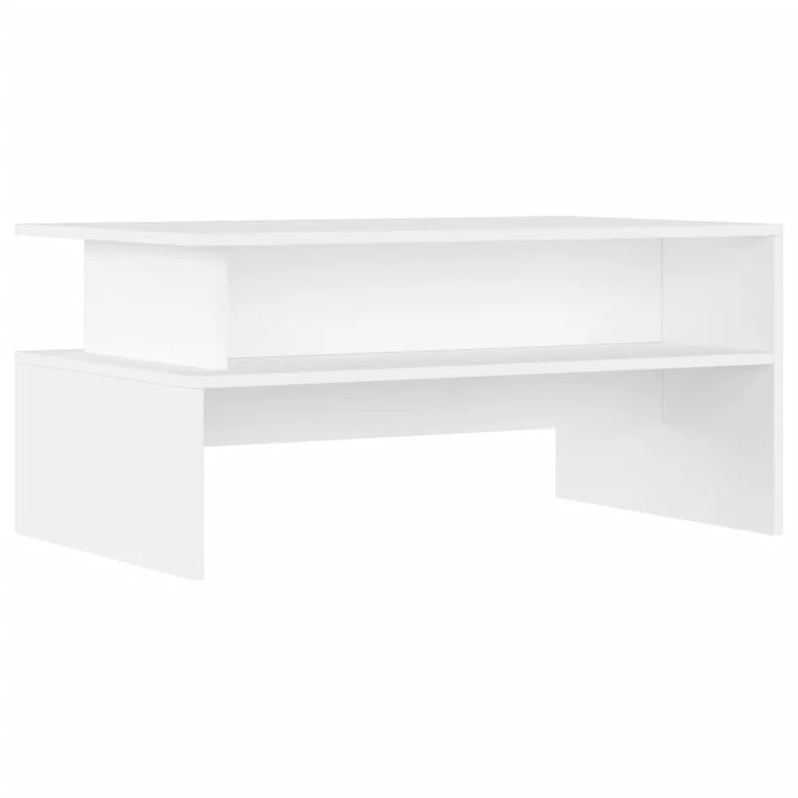 Table basse blanc 90x55x42,5 cm bois d'ingénierie - 2