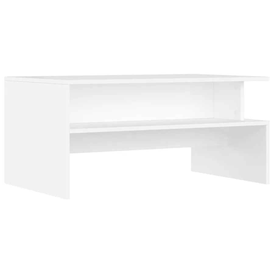Table basse blanc 90x55x42,5 cm bois d'ingénierie - 6