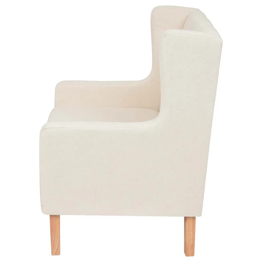 Ensemble de canapés 2 pcs tissu blanc crème - 4