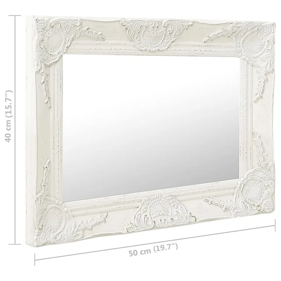 Miroir mural style baroque 50x40 cm Blanc - 6