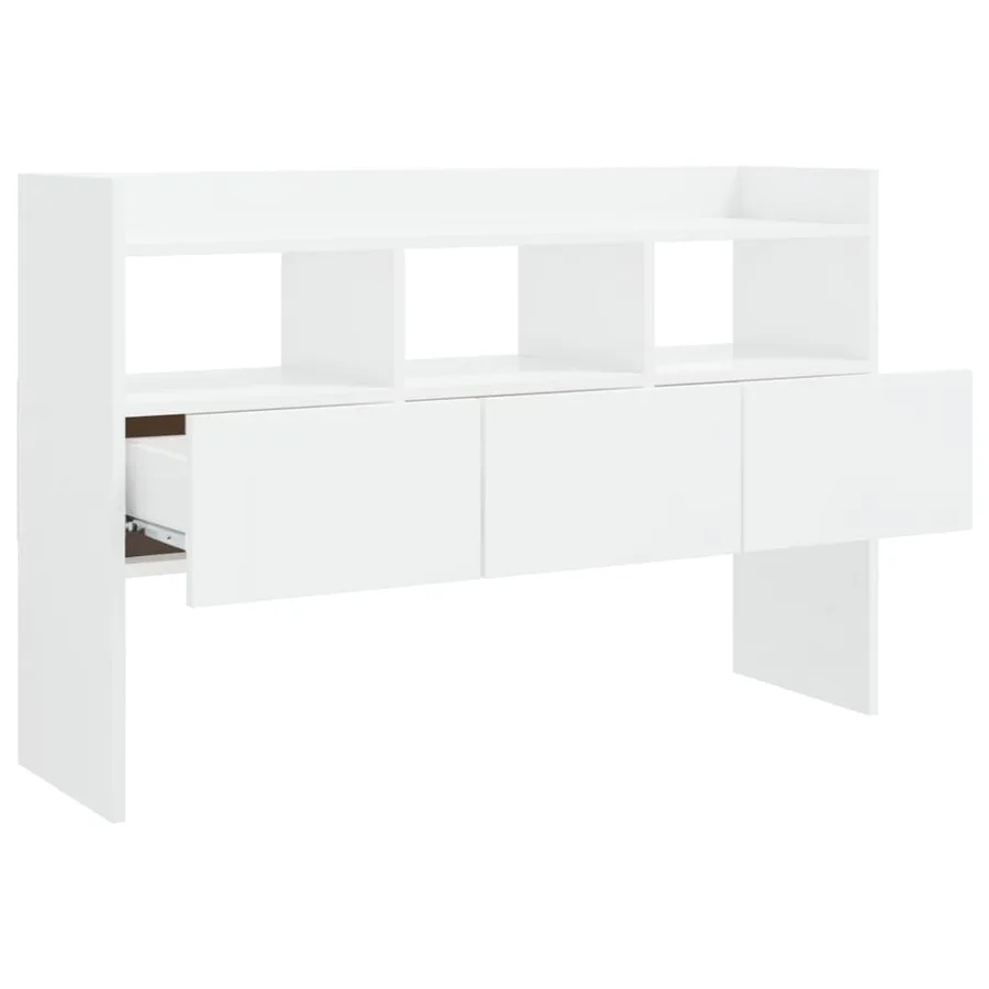 Buffet Blanc brillant 105x30x70 cm Bois d’ingénierie - 5