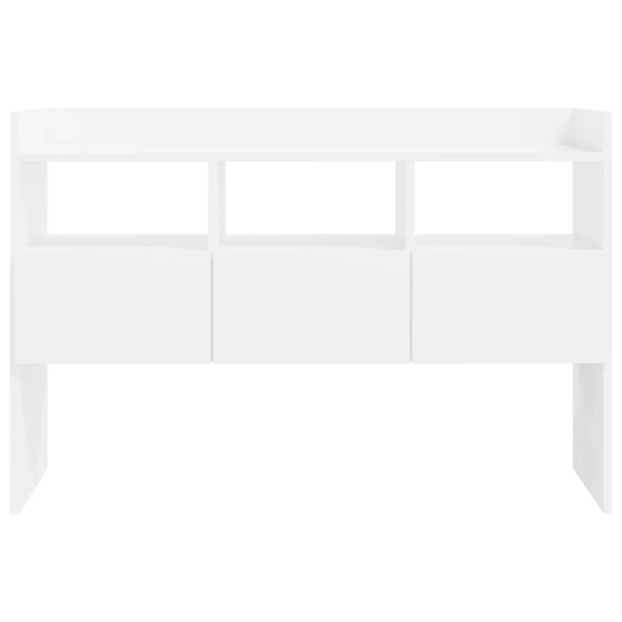 Buffet Blanc brillant 105x30x70 cm Bois d’ingénierie - 6