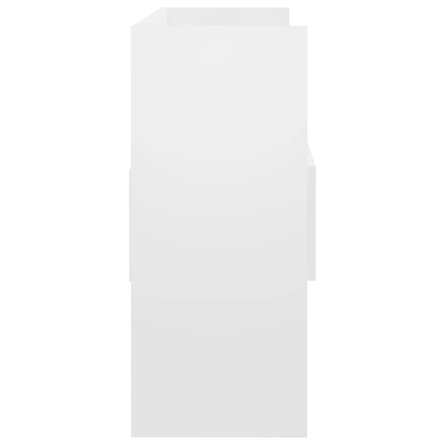 Buffet Blanc brillant 105x30x70 cm Bois d’ingénierie - 7