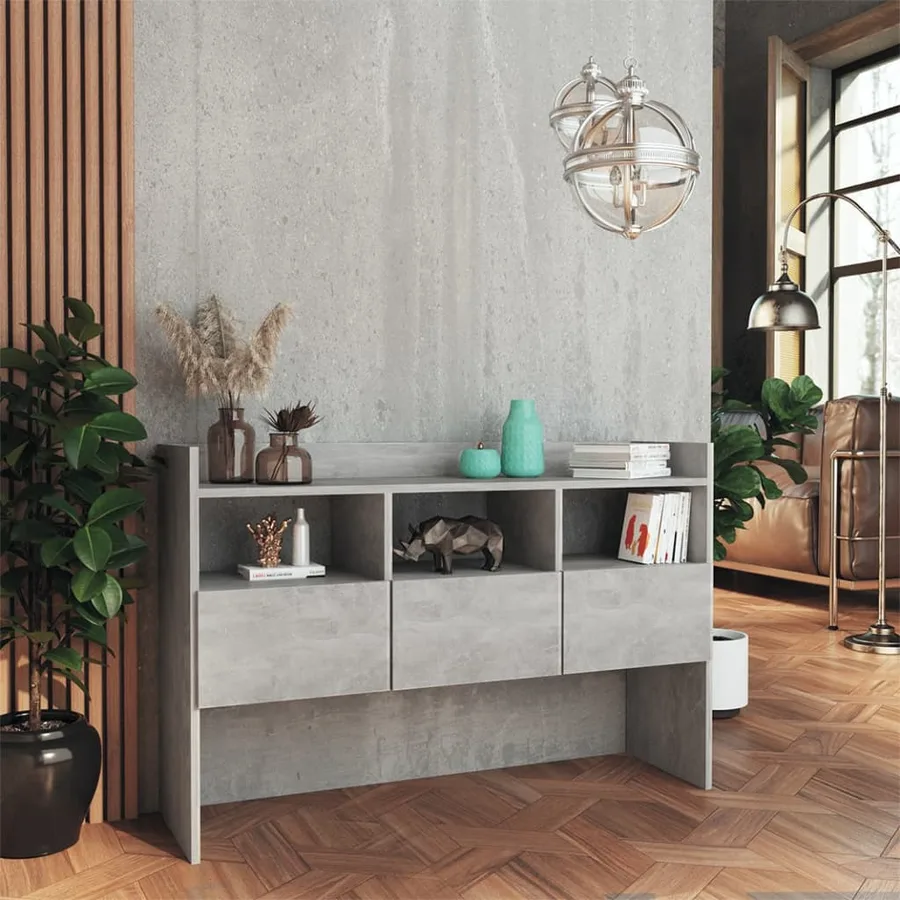 Buffet Gris béton 105x30x70 cm Bois d’ingénierie - 3