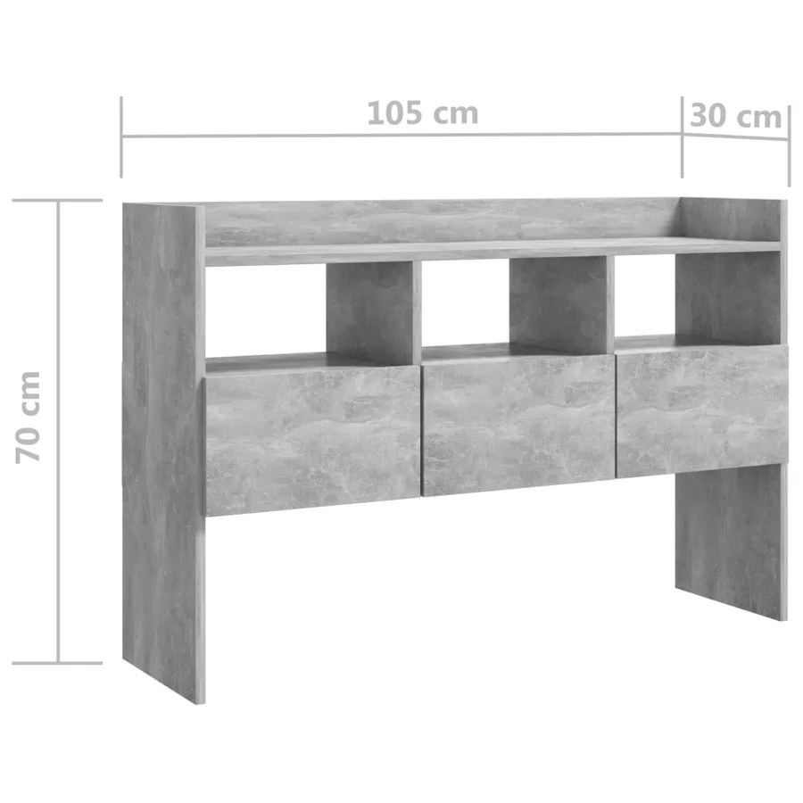Buffet Gris béton 105x30x70 cm Bois d’ingénierie - 8