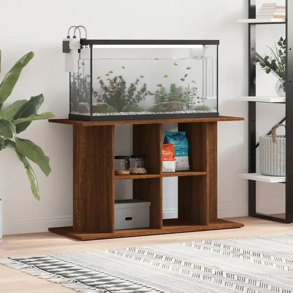 Support d'aquarium chêne marron 100x40x60 cm bois d'ingénierie
