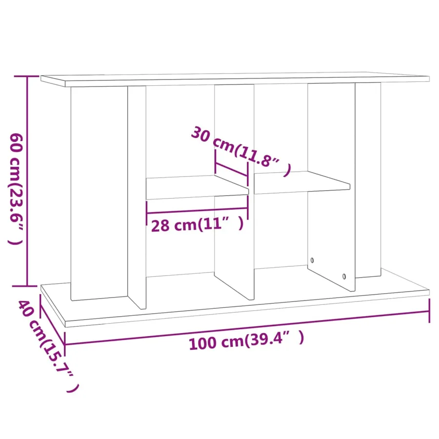 Support d'aquarium chêne marron 100x40x60 cm bois d'ingénierie - 8