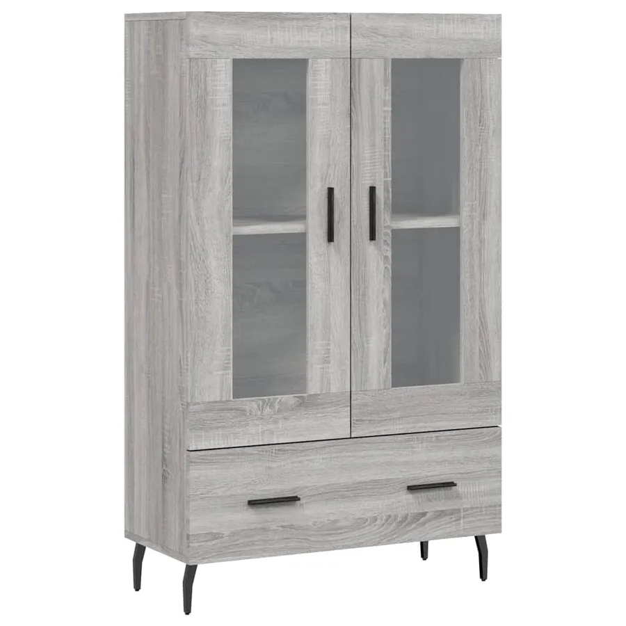 Buffet haut sonoma gris 69,5x31x115 cm bois d'ingénierie - 2