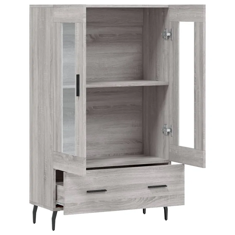 Buffet haut sonoma gris 69,5x31x115 cm bois d'ingénierie - 5