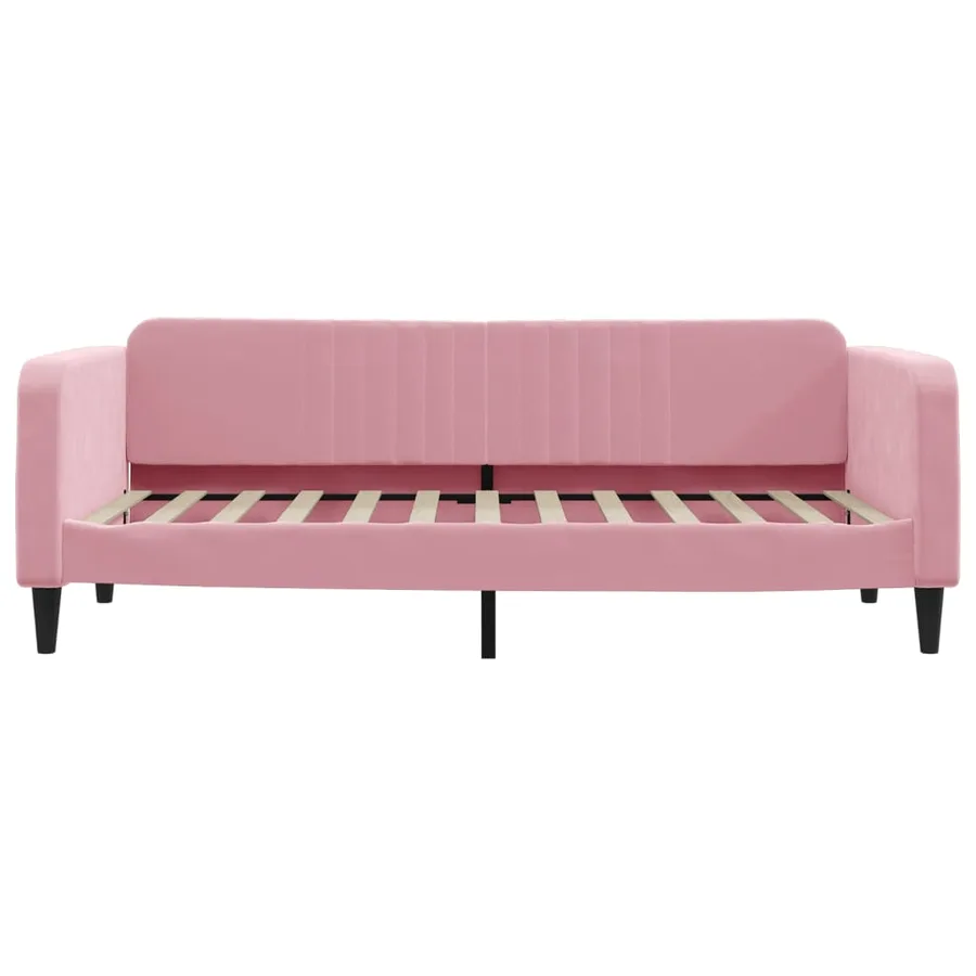 Lit de repos sans matelas rose 90x200 cm velours - 3